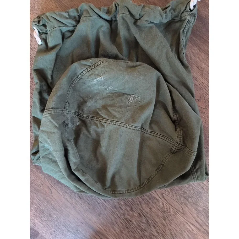 US Army Vietnam Era Drawstring Barrack Bag Vintage Military OG 107 Olive Laundry